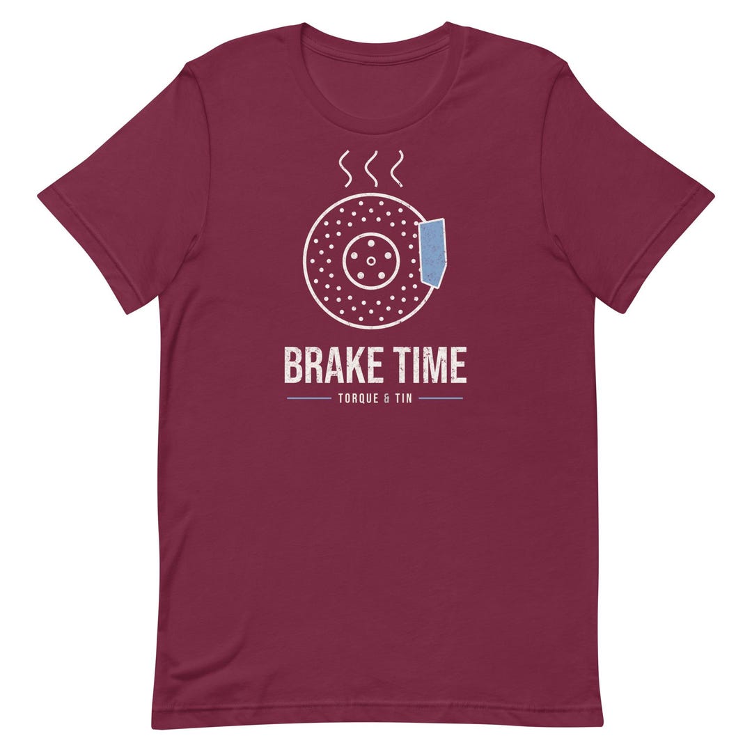 Brake Time funny mechanic tea break t-shirt with brake disc graphic